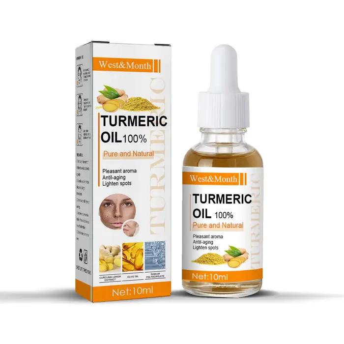 Huile d'essence de curcuma, raffermissante, estompe les ridules, éclaircit le teint de la peau, élim