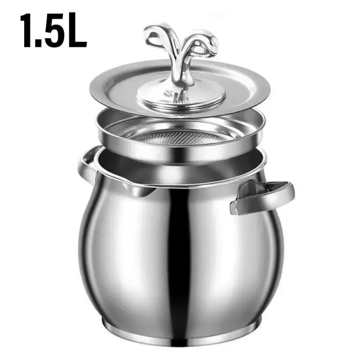 Pot de filtre à huile 4L, passoire à saindoux en acier inoxydable, passoire à huile de cuisson, cont