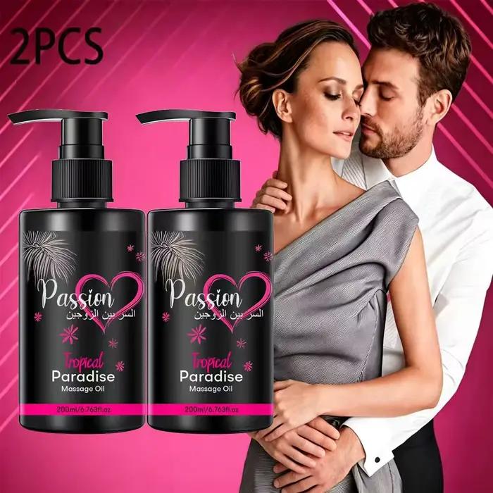 2PCS Huile corporelle sensuelle pour couples, enrichie en amande douce, jojoba et formule légère à a