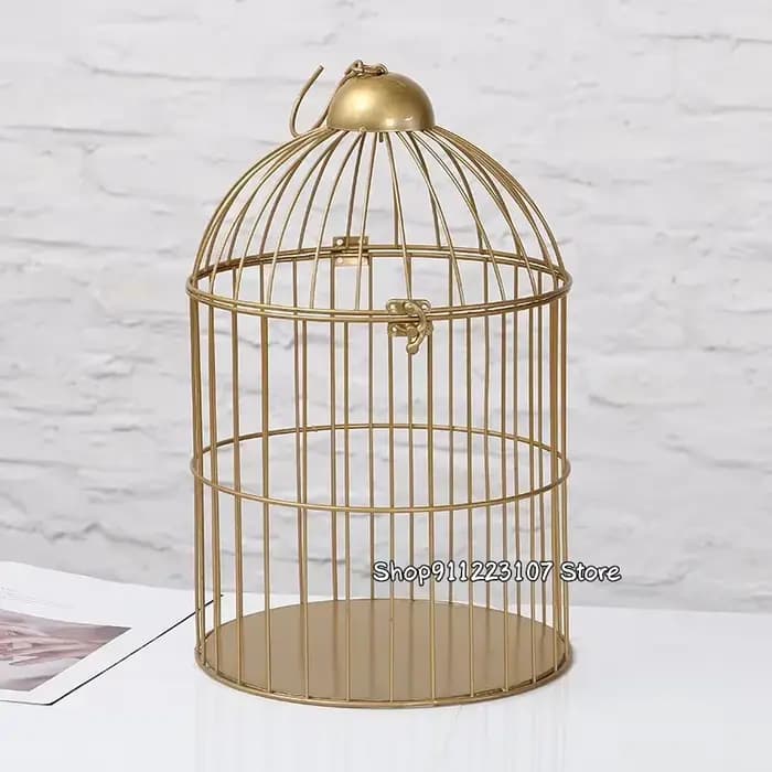 Support à fleurs en forme de cage à oiseaux rétro européenne en fer, décoration extérieure pour balc