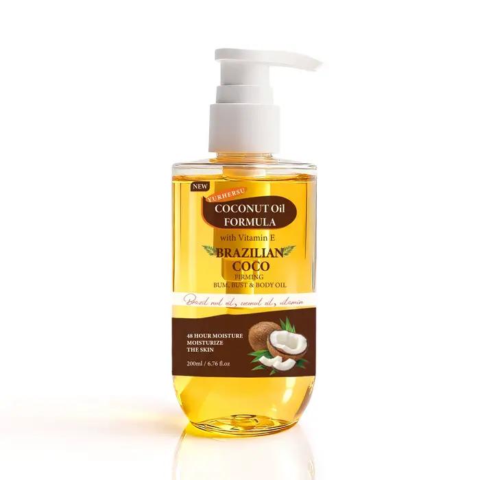 Huile corporelle de noix de coco, raffermissante, estompe, ligne Fine, hydratante, lisse, éclairciss