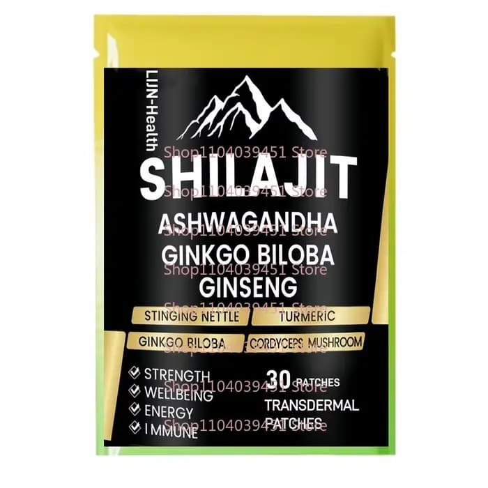 30 patchs Shilajit Patchs transdérmiques pour hommes et femmes avec Ashwagandha soutient la vitalité