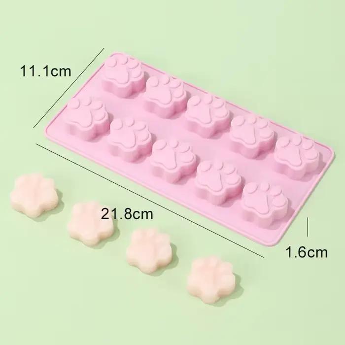 Moule de cuisson en Silicone pour chien, chat, patte d'animal de compagnie, imprimé, réutilisable, f