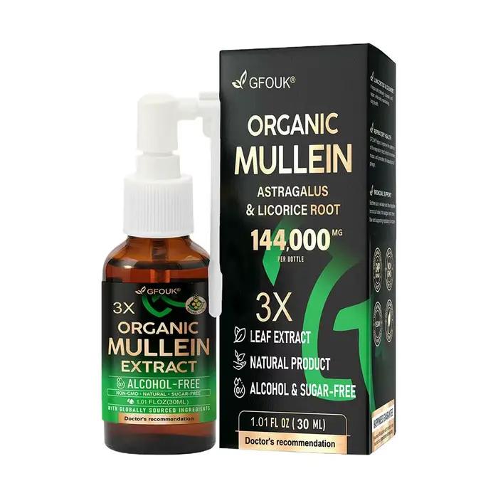 Spray de molène biologique premium, soutien naturel de la santé pulmonaire avec extrait de plantes d