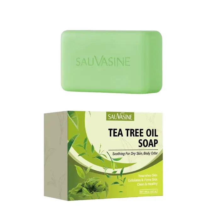 Savon à l'huile d'arbre à thé pour hommes et femmes, nettoyage en profondeur, apaisant pour les peau