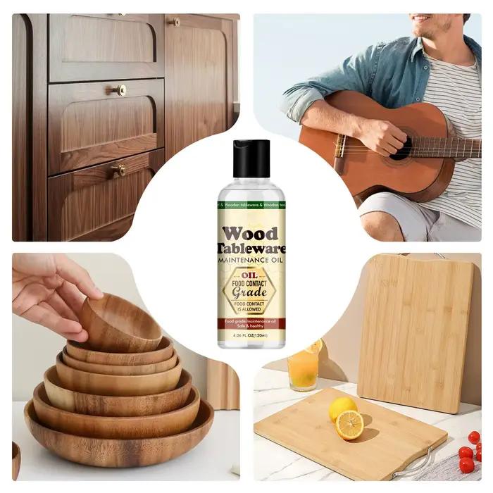 Huile de bois naturelle pour ustensiles de cuisine, planches à découper, vaisselle en bois, soins de