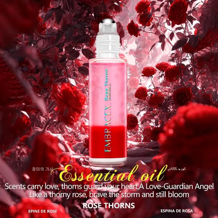 Huile essentielle à la rose en roll-on 20 ml, cadeau pour renforcer la confiance, longue durée, conv