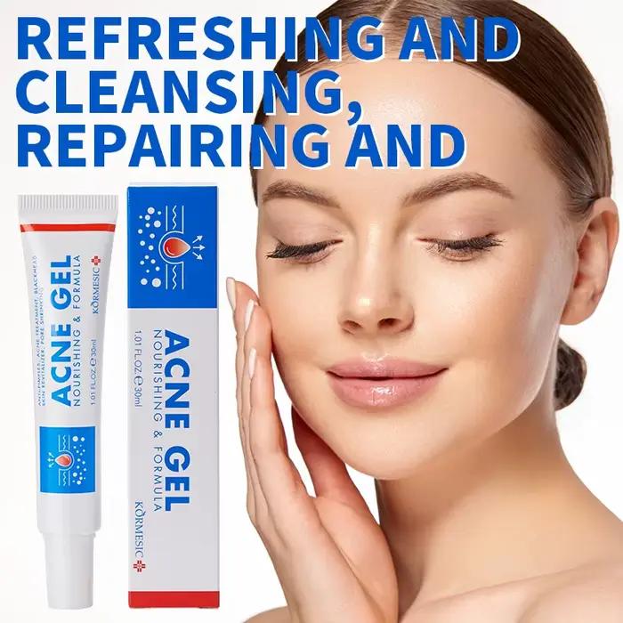 Gel Lissant Anti-Boutons et Points Noirs, Crème Réparatrice Visage, Contrôle du Sébum, Réduit les Po