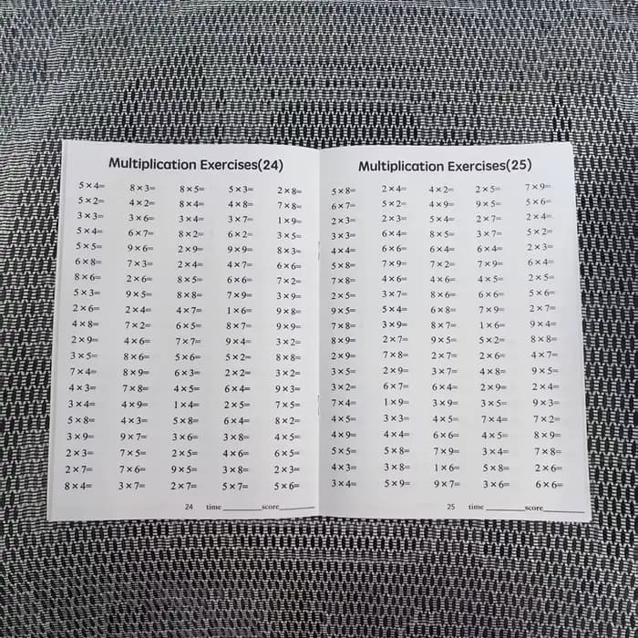 Cahiers d'exercices mathématiques pour enfants, livres de pratique de multiplication et de division,