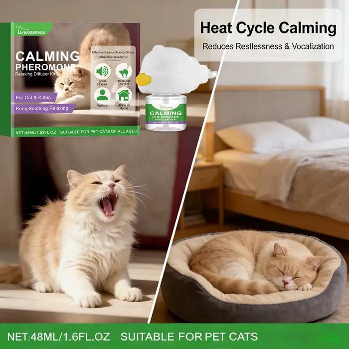 Diffuseur de phéromone apaisant pour chat, soulage efficacement l'anxiété, relaxant, sédatif longue 