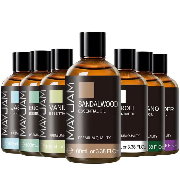 MAYJAM- Essentiel Huile avec Compte-Gouttes, Bois de Santal, Lavande, Eucalyptus, Vanille, Huile Aro