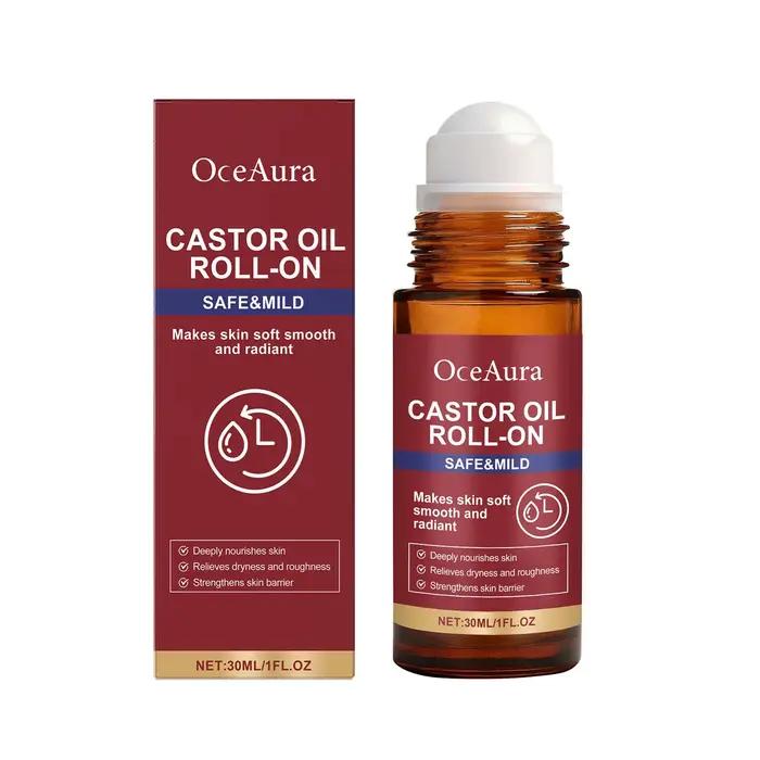 Sérum Roll-On à l'Huile de Ricin Naturelle, Hydratant, Lissant et Apaisant pour la Peau, Bille de Ma