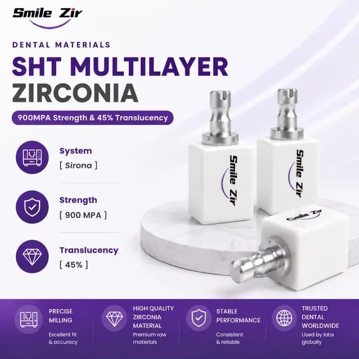 C14 A2 zircone bloc cerec multicouches dentaires CEREC haute résistance Blocs de laboratoire dentair