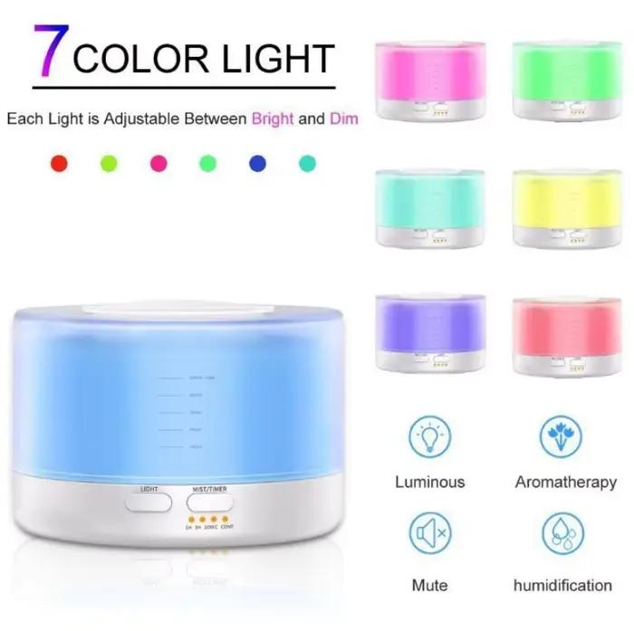 Mini diffuseur d'huile essentielle de 500ml, diffuseur d'arôme télécommandé, humidificateur USB, hum