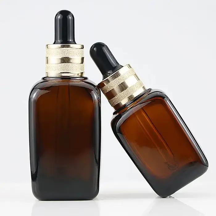 Compte-gouttes en verre ambré HI 10ml-100ml avec compte-gouttes pour les yeux, médecine, pipent, bou
