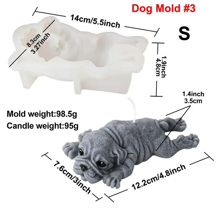 Moules à bougies en Silicone 3D pour chien, Shar Pei, chiot, plâtre parfumé, savon, gâteau au chocol