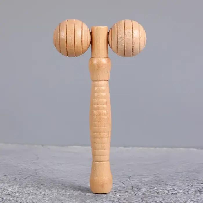 1 pièces outil de rouleau de Massage en bois, masseur manuel en bois rouleau de Massage du dos en bo