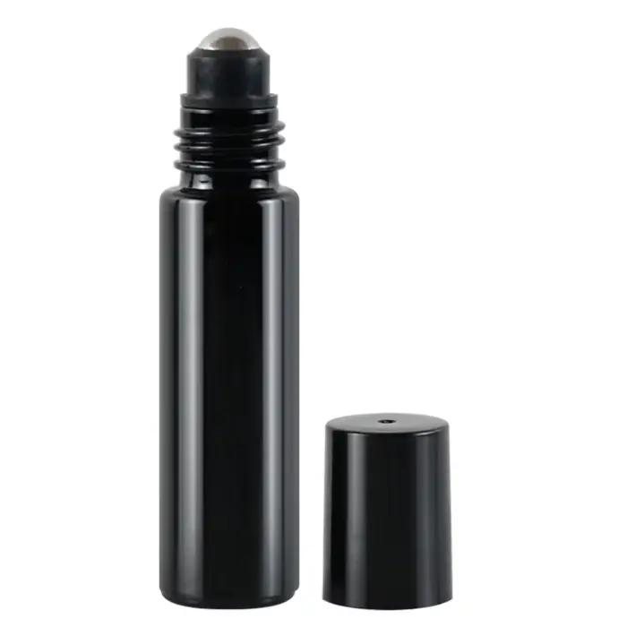 1X 10X 5ML 10ML verre noir rouleau sur bouteille huile essentielle naturel obsidienne boule rouleau 