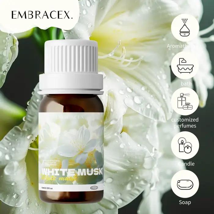 Huiles essentielles de musc blanc 10 ml, huile essentielle d'aromathérapie, parfum végétal pour soul
