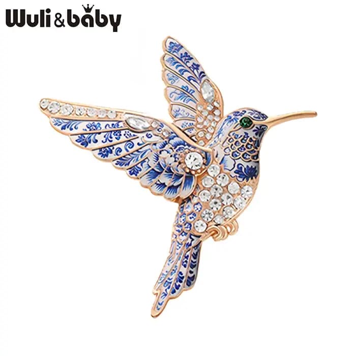 Wuli&baby – broches en forme de colibri pour femmes, unisexes, 5 couleurs, magnifiques broches en st