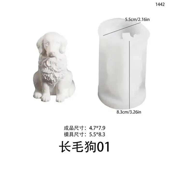 Moule en silicone pour chien pour béton, DIY, Golden Retriever, Samoyed, Teckel, moule à bougie, mou