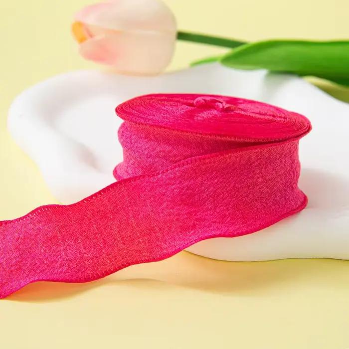 1 rouleau de ruban en fil de queue de poisson uni, pour invitation de mariage, bouquets de fleurs, f