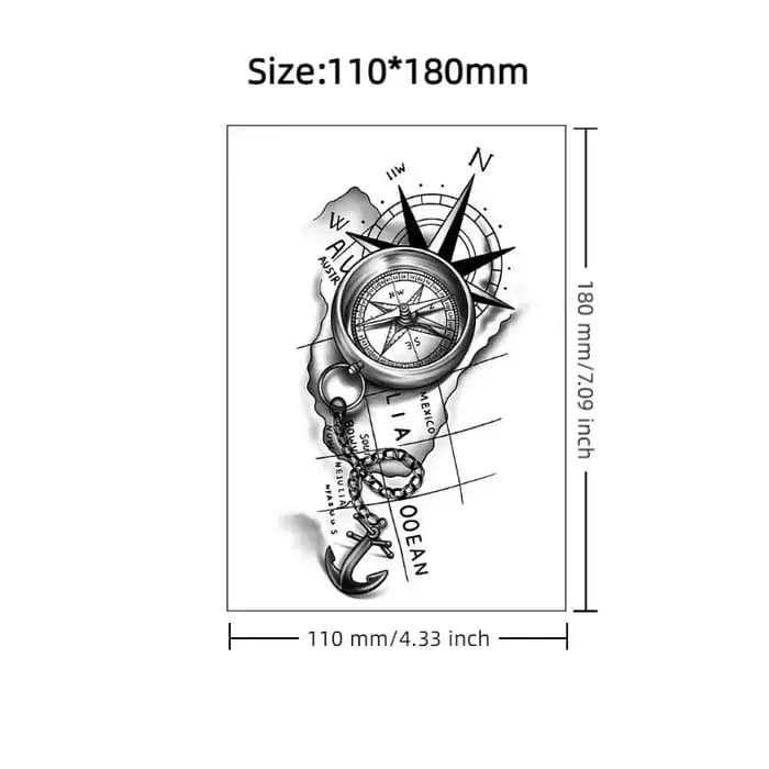 Autocollants de tatouage temporaires à base de jus végétal, imperméables, longue durée (10-12 jours)