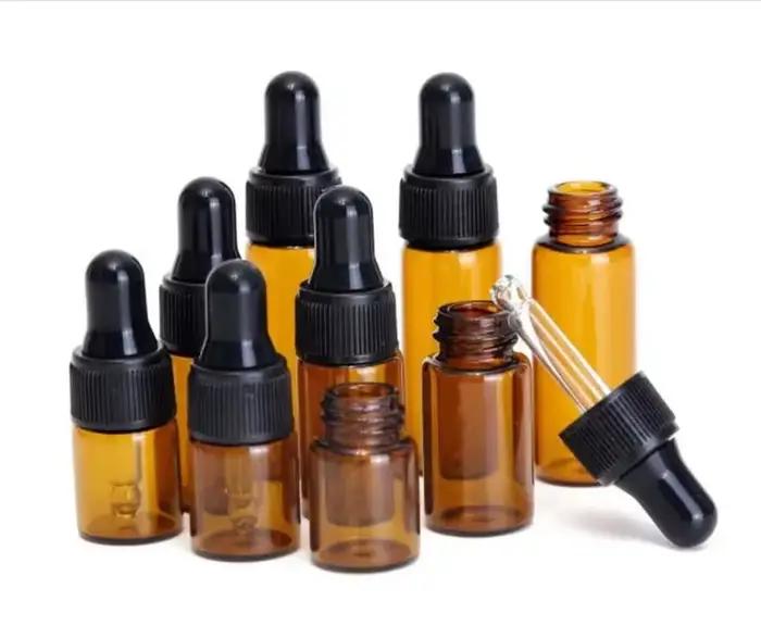 Flcopropriété compte-gouttes d'huile essentielle, brun, échantillon, emballage, verre, 600 pièces, u