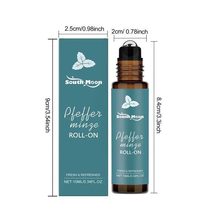 Huiles essentielles à rouleau de menthe poivrée, parfum rafraîchissant Portable, confort naturel, hu
