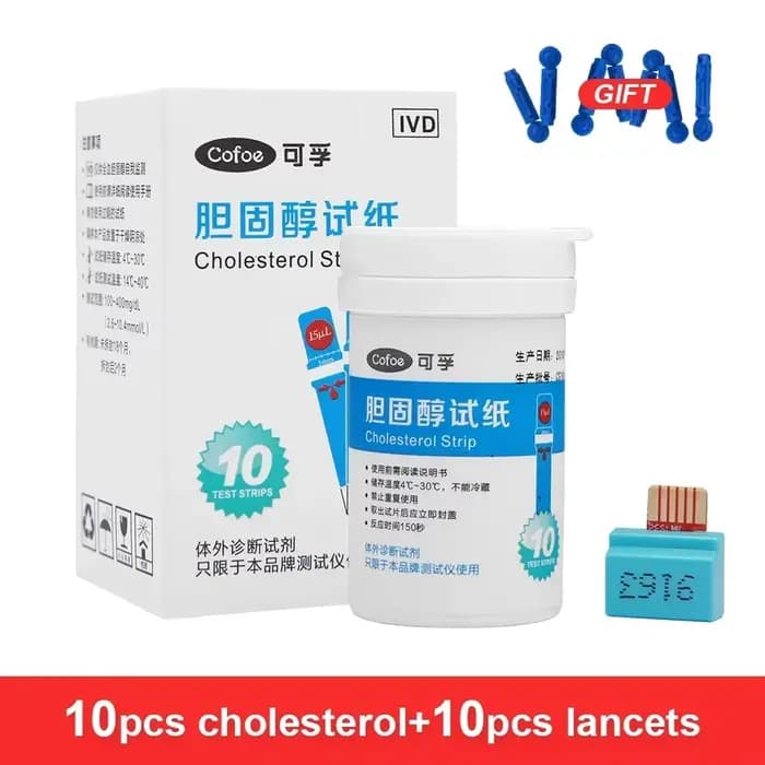 Cofoe Cholestérol 3 en 1 bandelettes de test et lancets seulement pour 3 en 1 Détecteur RF-XT-01 Soi