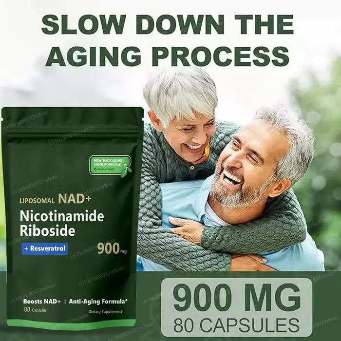 NAD + pur Nucleoside de Nicotinamide 900mg supplément de résvératrol Capsules végétariennes Anti-âge