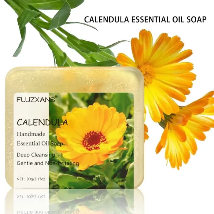 90g FUJZXANS Barres de savon aux huiles essentielles faites à la main - Rose, Jasmin, Thé vert, Cale
