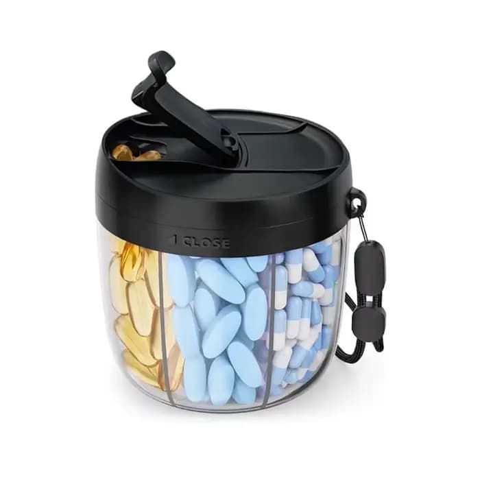 Boîte de rangement portable à 7 compartiments pour compléments vitaminiques, organisateur de capsule
