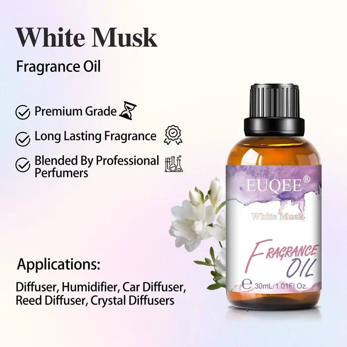 EUQEE 30ml huile parfumée Premium pour diffuseur aromathérapie noix de coco et vanille musc blanc gomme à bulles lilas arôme huiles parfumées