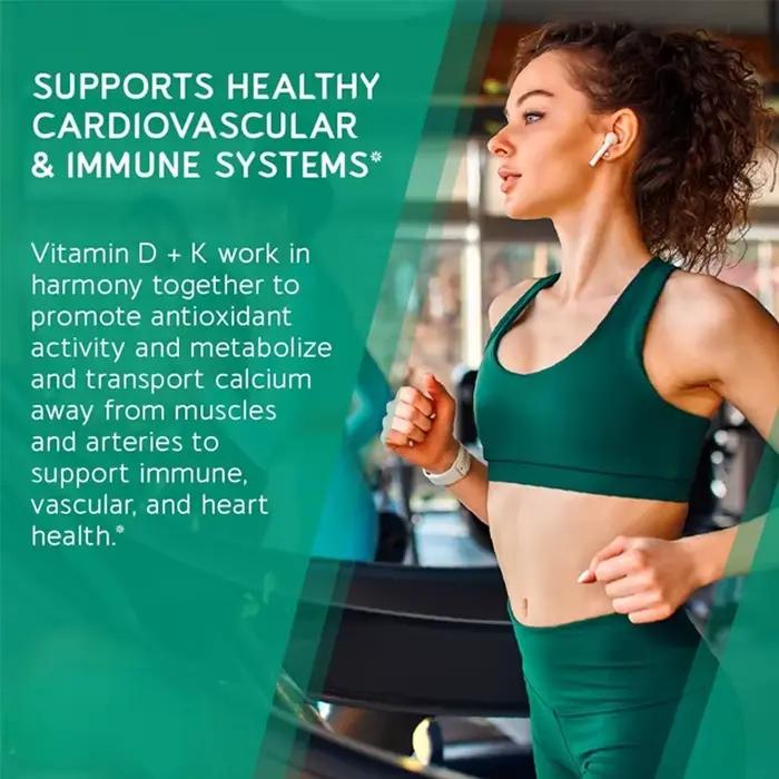 Vitamine D3 K2 60 capsules (et 200 mcg) – Soutien composite trois-en-un