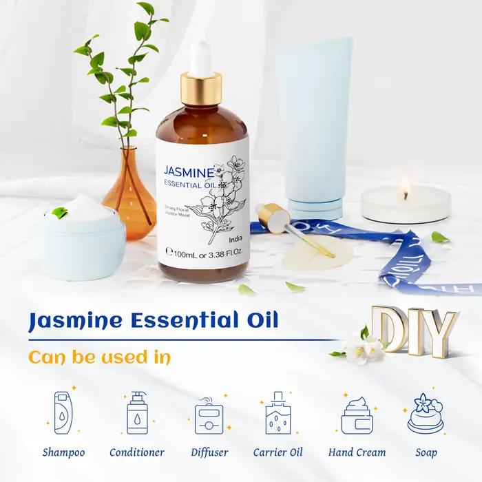 HIQILI Huile essentielle de jasmin 10/30/100/500 ml