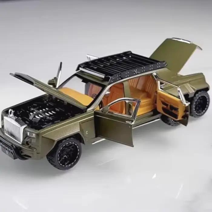 Modèle de voiture Rolls-Royce Phantom 6x6 Wraith, échelle 1:32, jouet en alliage métallique moulé sous pression, modèles de véhicules tout-terrain, son et lumière, cadeaux pour enfants