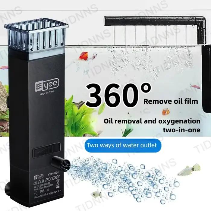 Mini-filtre à surface pour aquarium, épurateur de film gras 3W 220-240V EU, processeur automatique de film gras utilisé pour la filtration d'aquarium