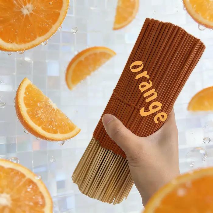 Les bâtons d'encens orange naturel sont de haute qualité, disponibles en paquets de 19/49/79/109/159, adaptés à la purification de l'air à la maison, au relaxation aromatique, au yoga, au bureau, au s
