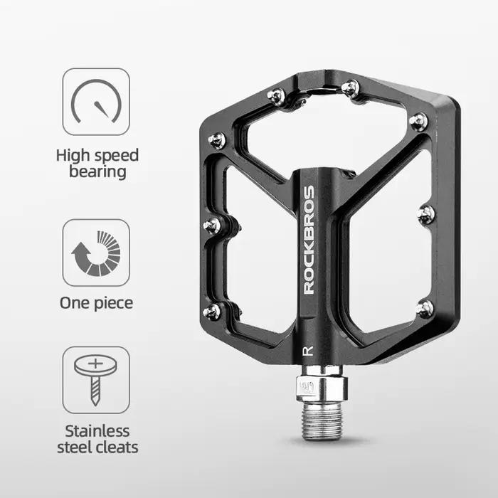 ROCKBROS vtt cyclisme pédale ultralégère vélo scellé DU roulement pédales en alliage d'aluminium CRMO taquet antidérapant partie de vélo pédales
