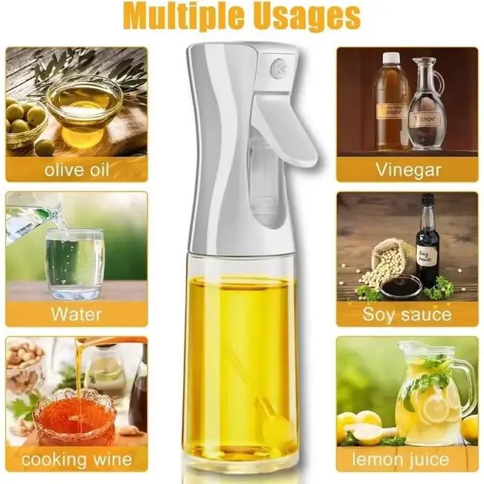 Spray d'huile pour la cuisine, distributeur d'huile de salade de pulvérisation d'huile d'olive pour pulvérisateur d'huile et de vinaigre, flacon pulvérisateur de friteuse à Air, bouteilles d'huile