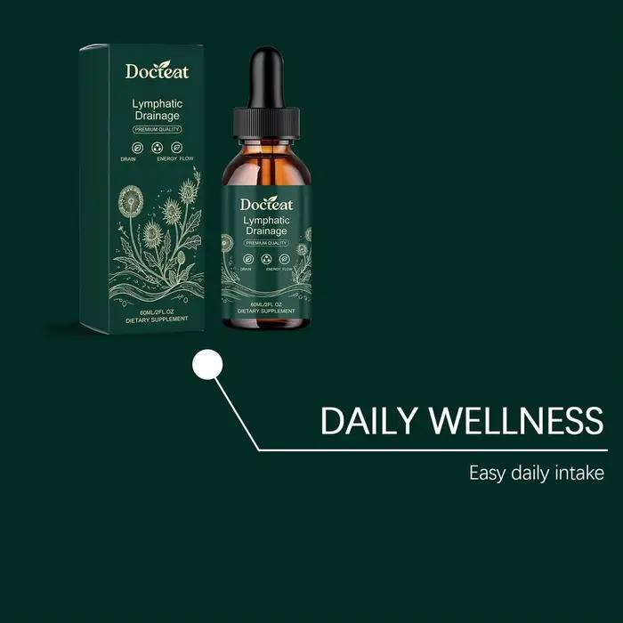 Docteat 60ml Gouttes de drainage lymphatique 1/3/5PCS Formule à base de plantes naturelles Nettoyage du foie Détoxification Élimination des toxines Complément alimentaire