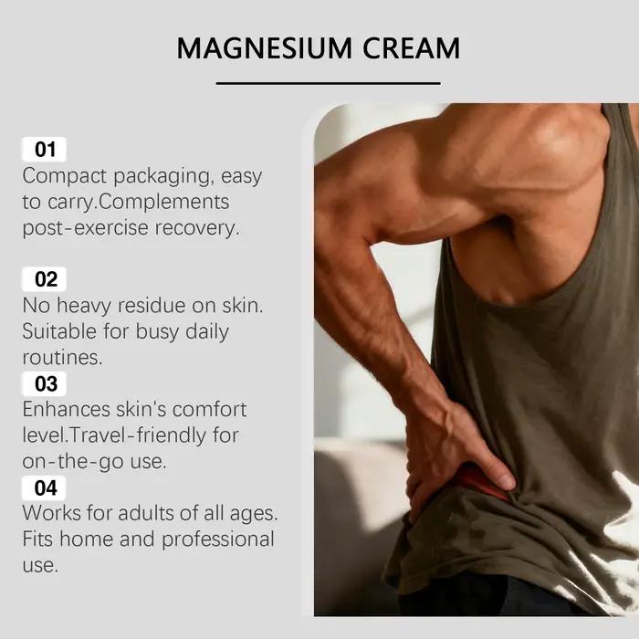 Crème au magnésium hydratation longue durée apaisante rafraîchissante soulagement corporel prévention sécheresse