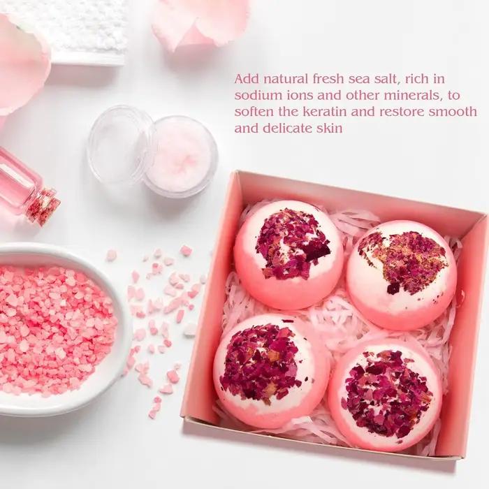Bombes de bain à fleurs séchées