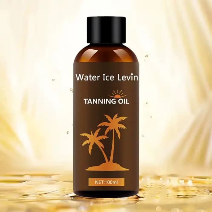 Huile de bronzage hydratante avec acide hyaluronique et collagène pour une peau lisse, élastique, non grasse, pour un usage quotidien, tous types de peau.