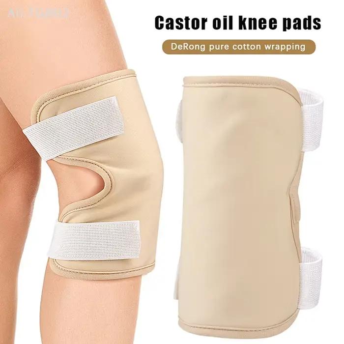 Compresse Réutilisable à l'Huile de Ricin pour Genoux et Coudes – Bandages Ajustables pour Soins Musculaires et Auto-Conditionnement