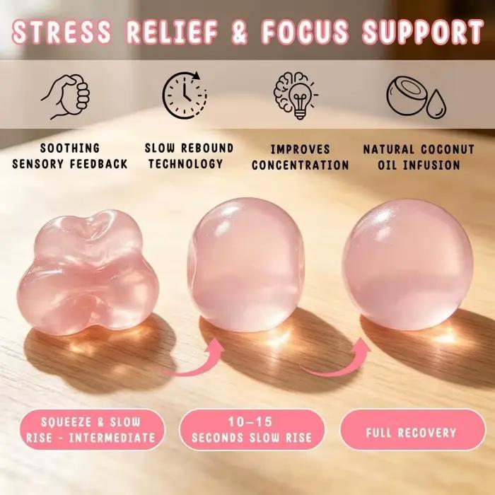 Balle anti-stress en huile de coco faite à la main : douce et moelleuse