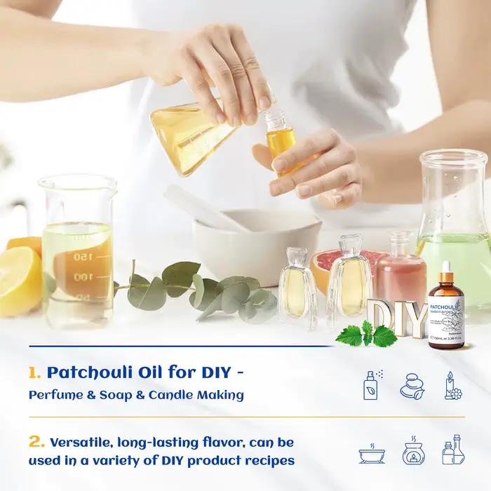 HIQILI Huile essentielle de patchouli 100 ml pour après-shampoing