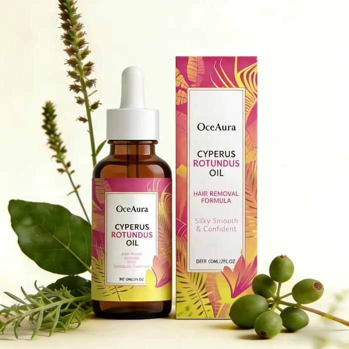 Huile de Cyperus Rotundus Naturelle OceAura pour l'Épilation Apaise la Peau Hydrate Resserre les Pores Réduit la