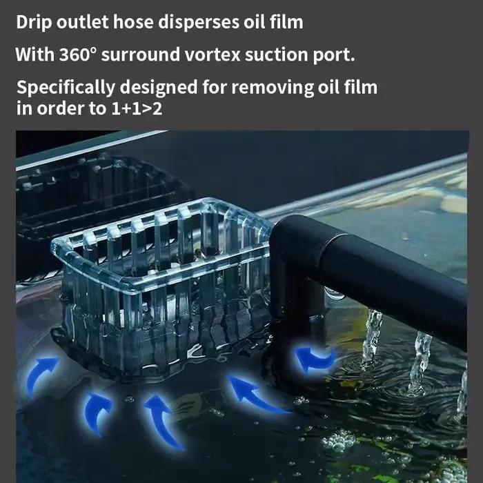 Mini-filtre à surface pour aquarium, épurateur de film gras 3W 220-240V EU, processeur automatique de film gras utilisé pour la filtration d'aquarium